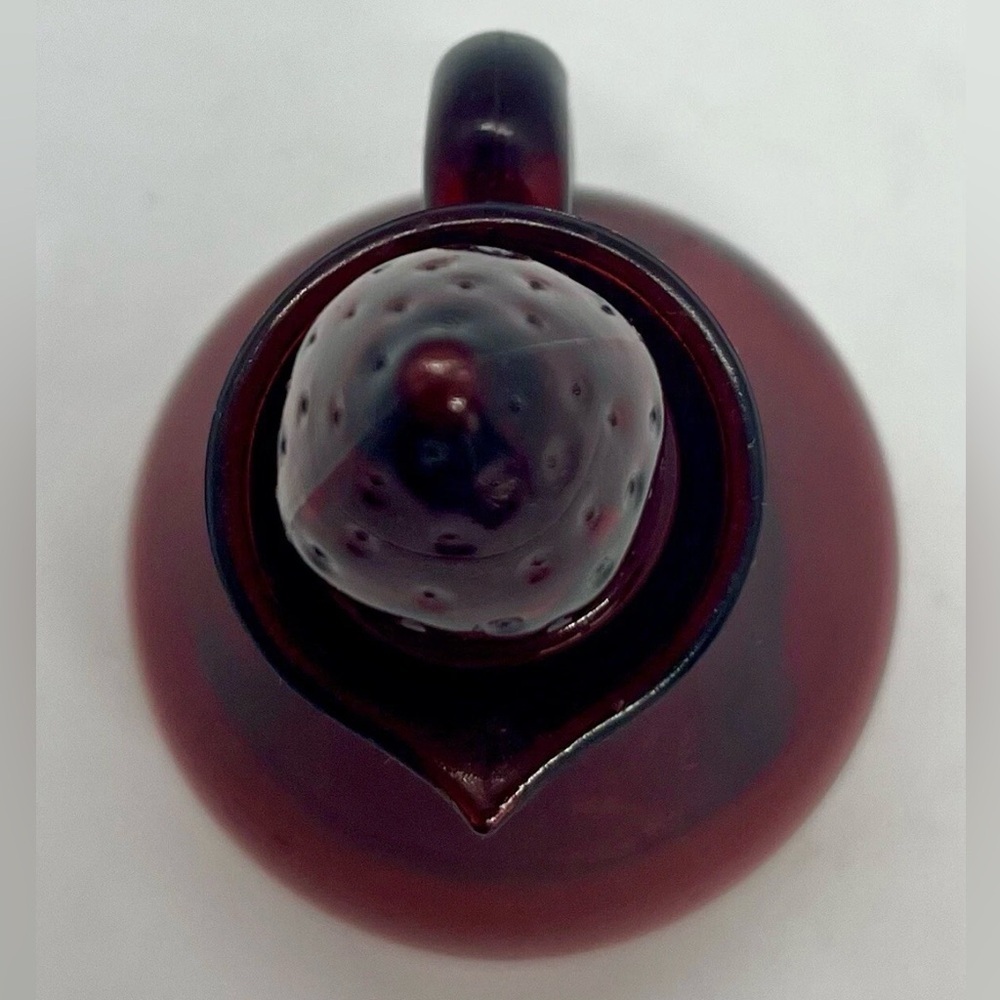 Avon Ruby Red Glass Strawberry Bath Foam Decanter Bottle (Empty) - Picture 5 of 6